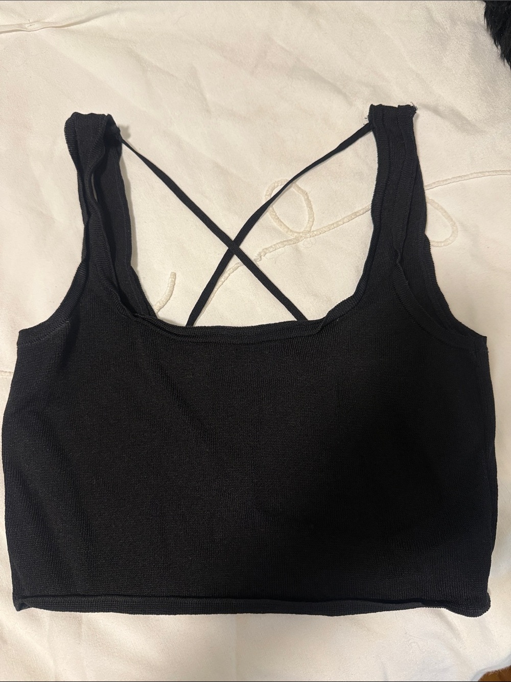 Black Crisscross Back Crop top - Women Small